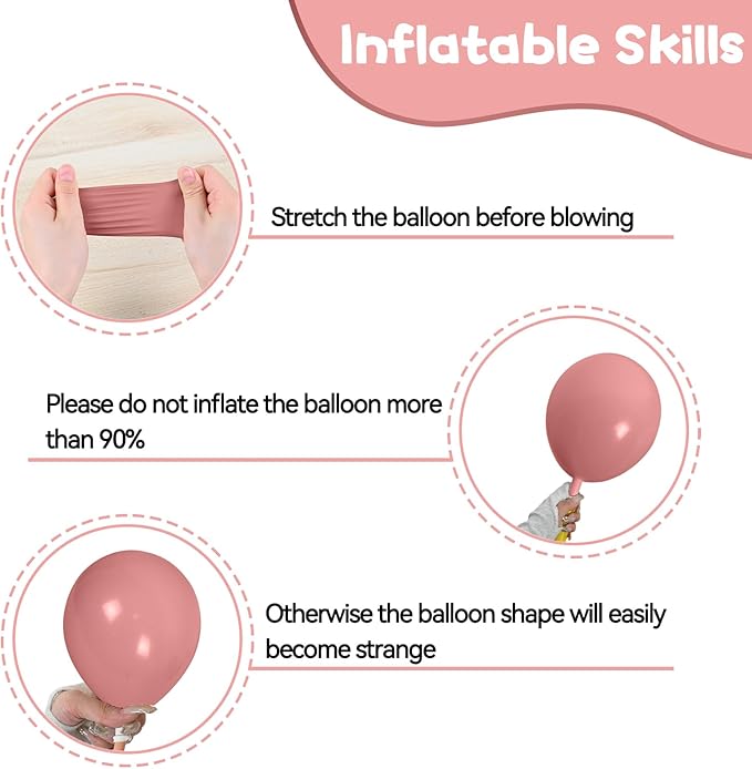 Pink and White Balloons, 12 Inch Pastel Pink Beige Cream White Clear Latex - Image 3