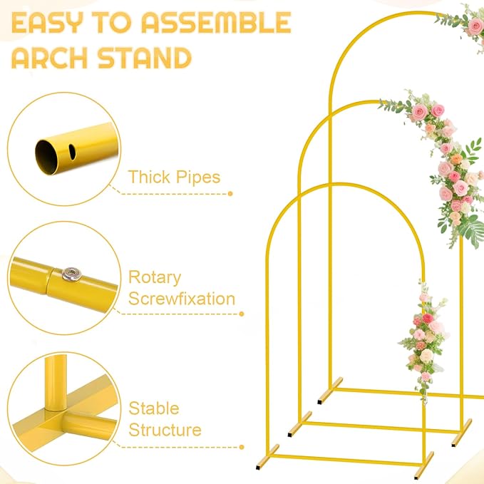 Metal Arch Backdrop Stand Set of 3 - Image 5