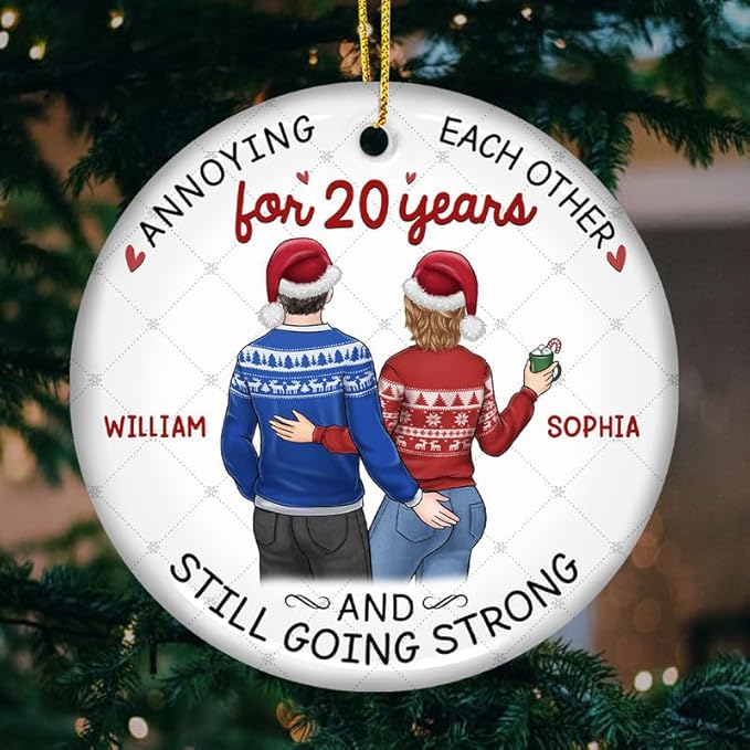 Pawfect House Congratulations to My Man Personalized Ceramic Christmas Ornaments by PawfectHouse