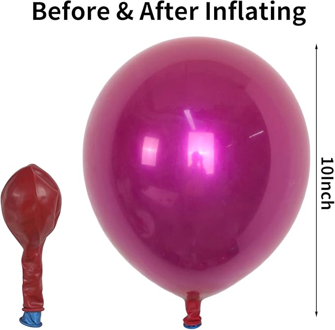 Chrome Hot Pink Balloons 12 Inch, Double-Layered Metallic Hot Pink Balloons - Image 2