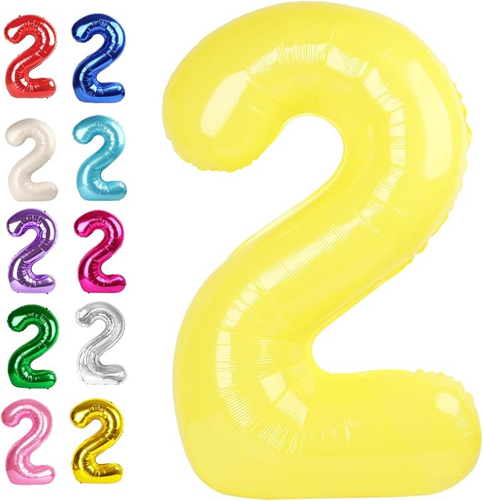 Number Balloon 2 Yellow Macaron by Upgesy
