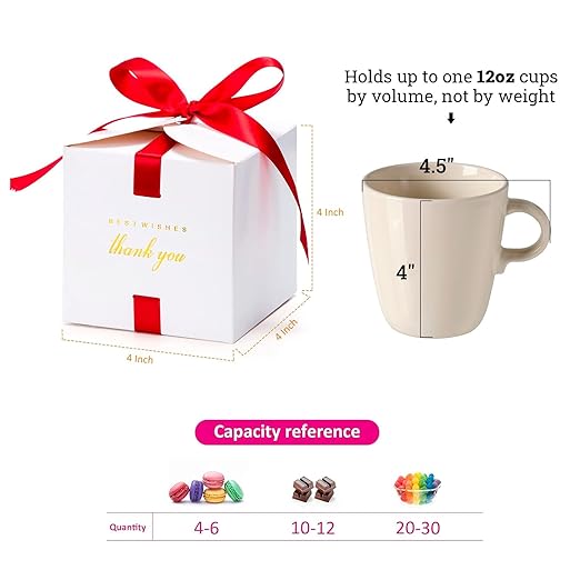 MESHA Gift Boxes 4x4x4'' 10 Pack, Small White Gift Boxes - Image 2