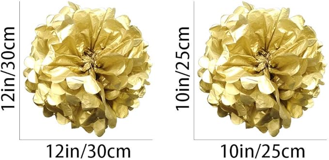 Gold Paper Pom Poms - Image 2