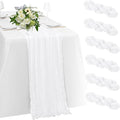 6 Pack White Cheesecloth Table Runner 23x120 inch Rustic Boho Gauze Table by Unknown