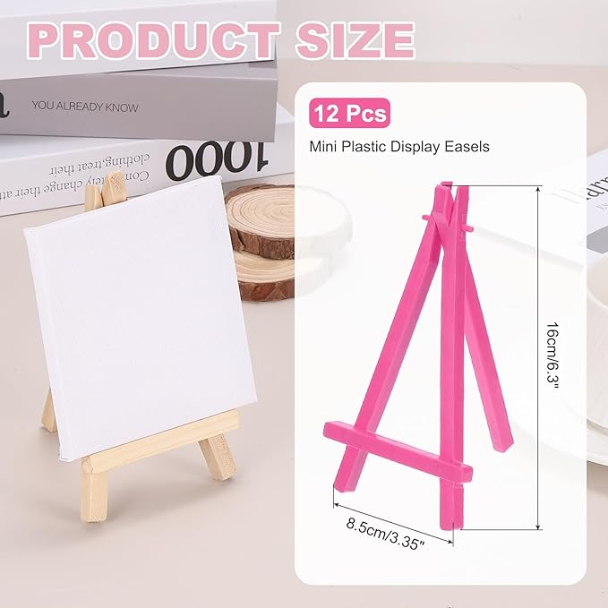 MECCANIXITY Mini Plastic Display Easels, 6.3"x3.4"A-Frame Plastic Painting - Image 2