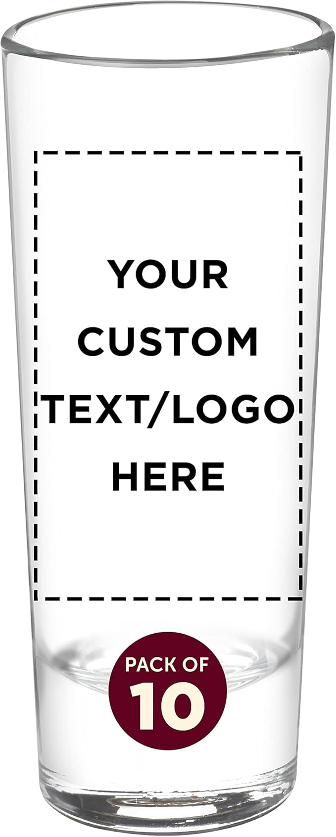 Custom Cordial Shooter Shot Glasses 2 oz. Set of 10, Personalized Bulk Pack by DISCOUNTPROMOS