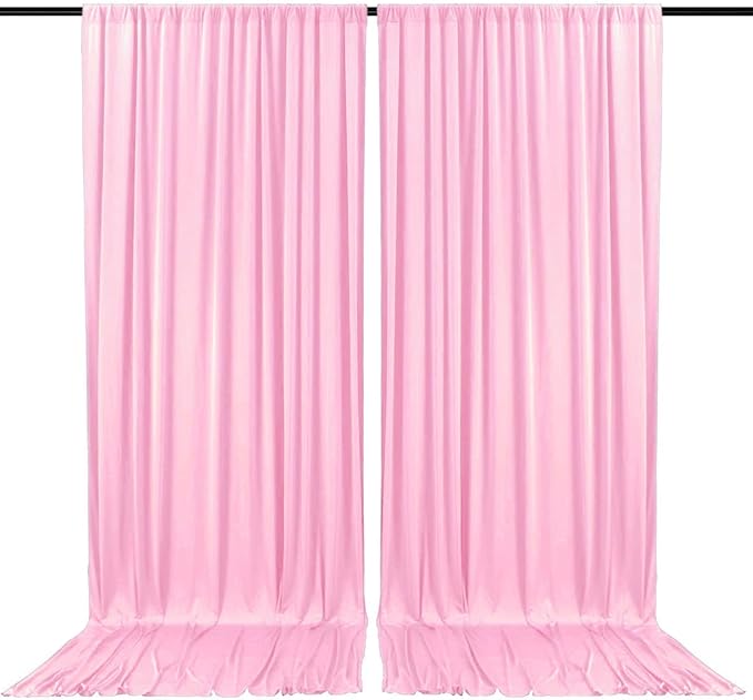 2 Panels Rose Pink Backdrop Curtain, 10 x 10 Feet Background Curtains by Zankubom