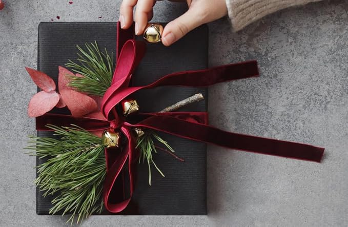 Burgundy Christmas Velvet Ribbon - Image 7