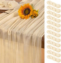 Beige Cheesecloth Table Runner 12 Pack Fall Table Runners 120 Inches Boho Gauze by DeZerlor
