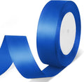 1" x 25 Yards Satin Ribbon, Royal Blue Silk Ribbon Ideal by Quhora