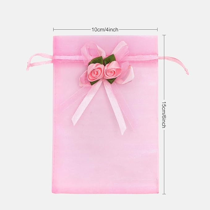 SumDirect Rose Organza Gift Bags - Image 2