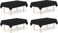 Pomp Black 60" x 126" Poplin Polyester Tablecloth | Wrinkle + Stain Resistant by POMP