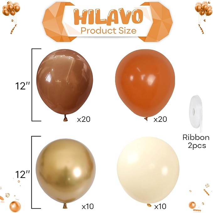 Orange Brown Balloons Set - Image 2