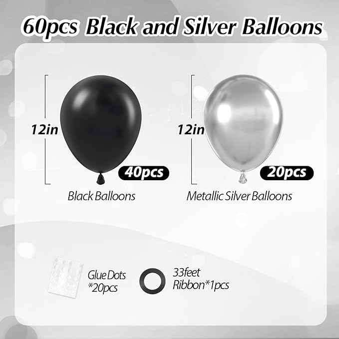 Black and Silver Balloons - Image 2