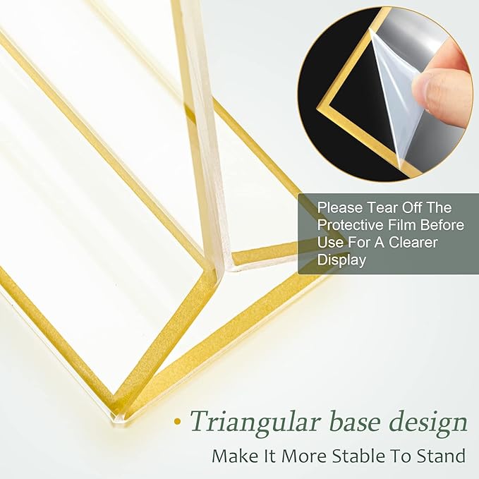 24 Pack Gold Picture Frames 4 x 6 Inch Clear Acrylic Sign Holders Double Sided - Image 4