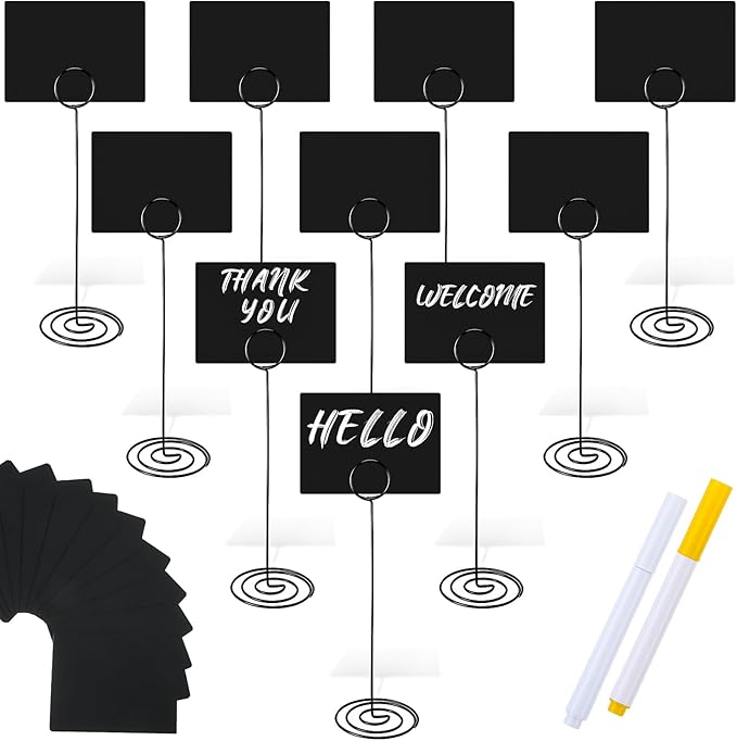 TecUnite 12 Pcs Mini Chalkboard Signs by TecUnite