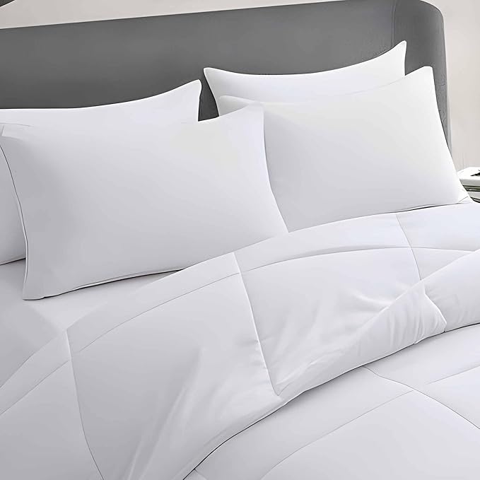 Ultra Thin Flat Soft Bed Pillows King Size Set of 2 Pack - Image 2
