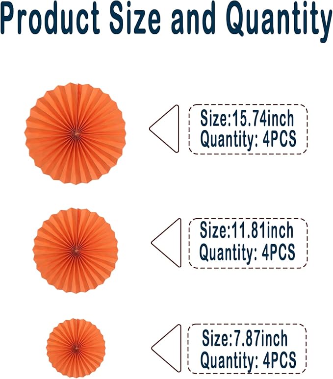 Orange Hallowmas Party Hanging Fans DIY Set - Image 2
