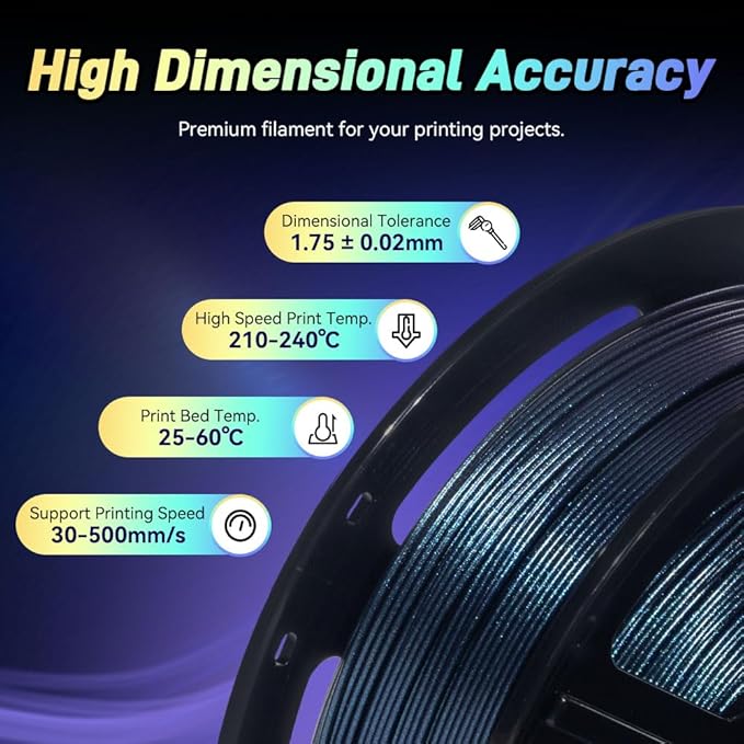 FLASHFORGE Chameleon Rapid PLA Filament 1.75mm Burnt Titanium, PLA Color Shift - Image 5