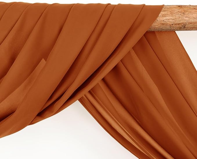 Wedding Arch Draping Fabric 1 Panel 30'' x 18FT Terracotta Sheer Chiffon Arch - Image 3