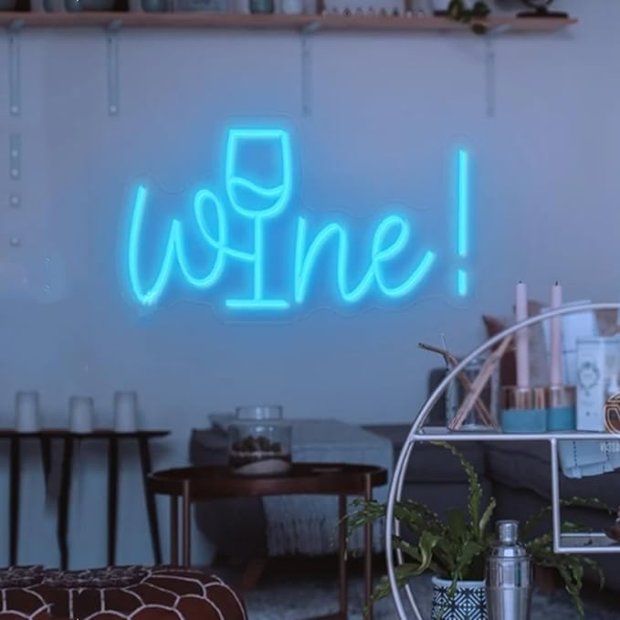Acrylic Wine Neon Sign for Wall or Window Background Decor, LED Dimmable Bar by HFHungkeong