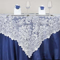 Efavormart 54" x 54" White Jolly Good Lace Table Overlay by efavormart