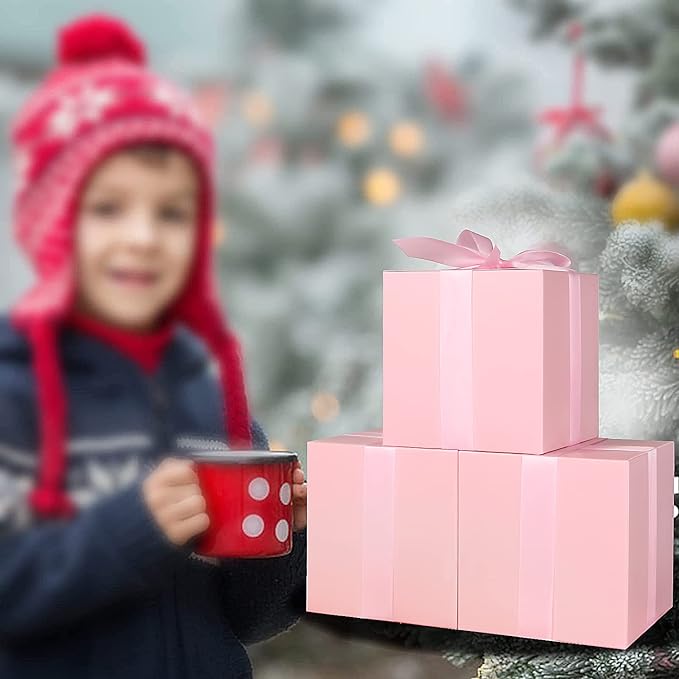 COTOPHER Small Gift Boxes 25 Pack 6x6x6 inches Pink Gift Boxes - Image 3