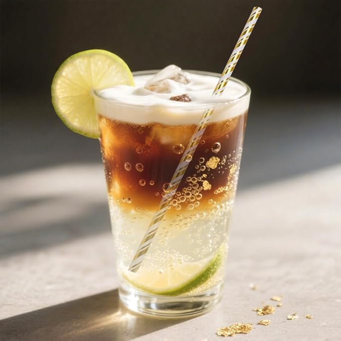Gold Straws Disposable Cocktail Drinking Paper Straws - Image 5