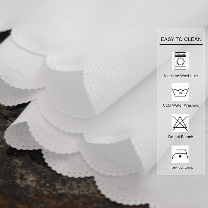 Rectangle White Tablecloth 60 x 84 Inch Polyester Fabric Washable Table Cloth - Image 6
