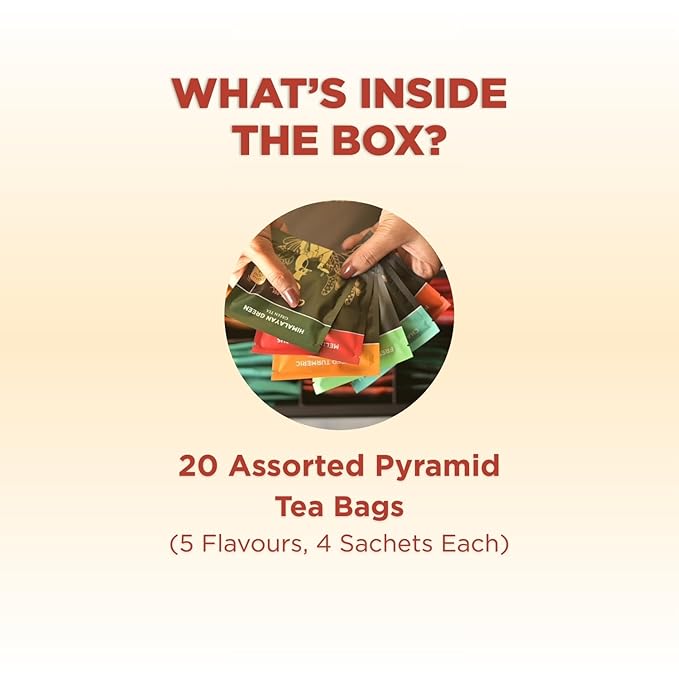 CHAYAM Assorted Tea Bags Variety Pack | 20 Pyramid Tea Bags - Image 2
