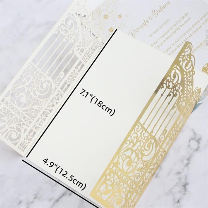 MillaSaw Metallic Gold Gate Invitation - Image 3