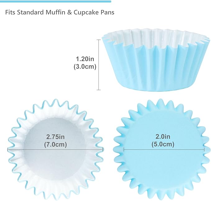 Caperci Grease-Resistant Standard Blue Cupcake Liners 150 Counts - Image 5