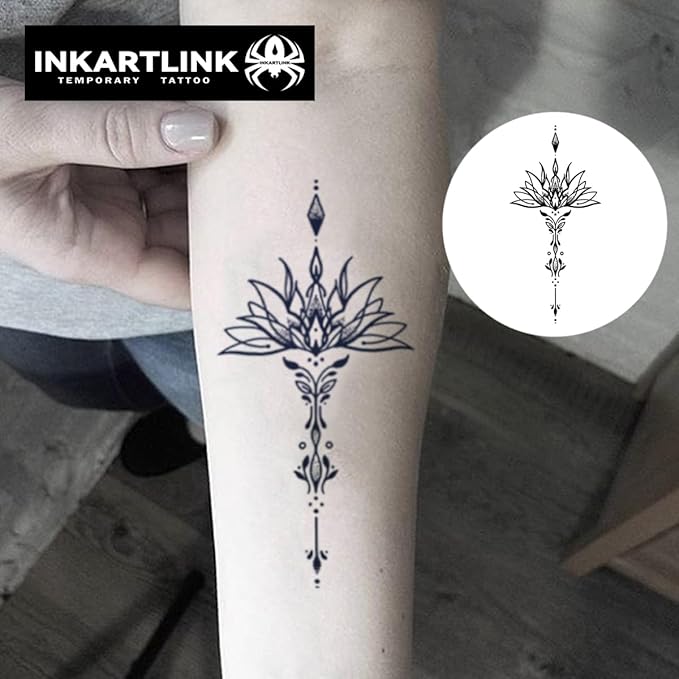 INKARTLINK Tattoo Tech, 2 Sheets Large Semi Permanent Tattoo, Adult Art Design - Image 2
