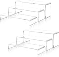 2 Set Large Acrylic Clear Display Risers, 3 Sizes 12" Rectangular Showcase by LFTYTUO