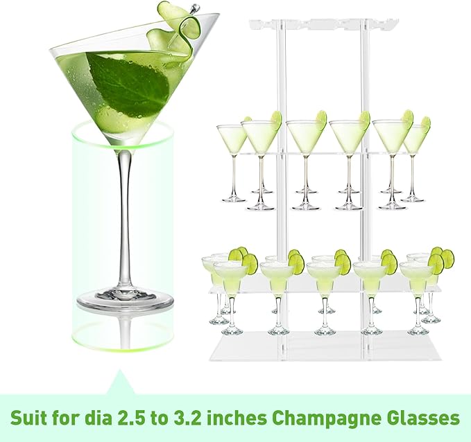 Champagne Tower, Rectangle Acrylic Champagne Display Rack Stand - Image 3