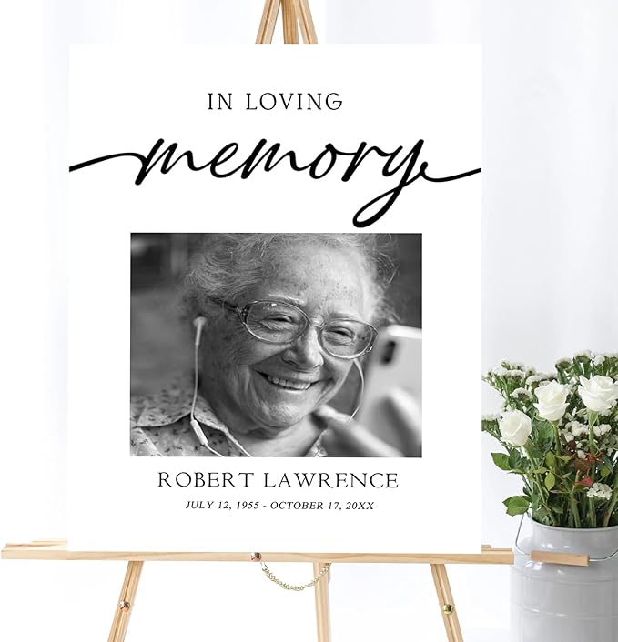 Celebration of Life Sign Board, Funeral Welcome Sign, In Loving Memory - Image 4