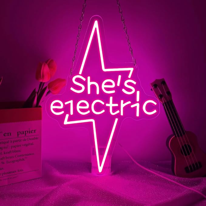 Lightning Bolt Light Up Signs for Wall Decor, Music LED Gift for Girls Teens - Image 4