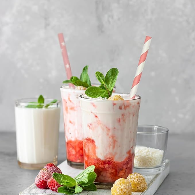 200 Biodegradable Pink Paper Straws, Party Straws - Image 6
