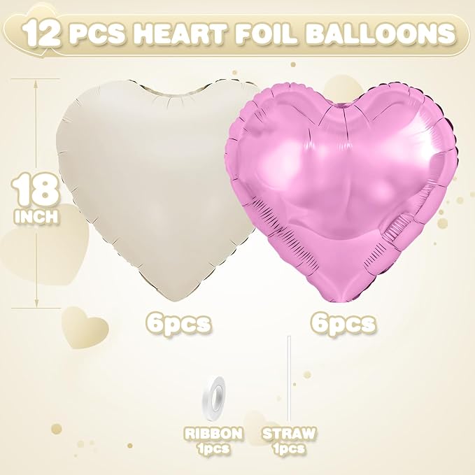 Purple Cream White Heart Balloons - Image 2