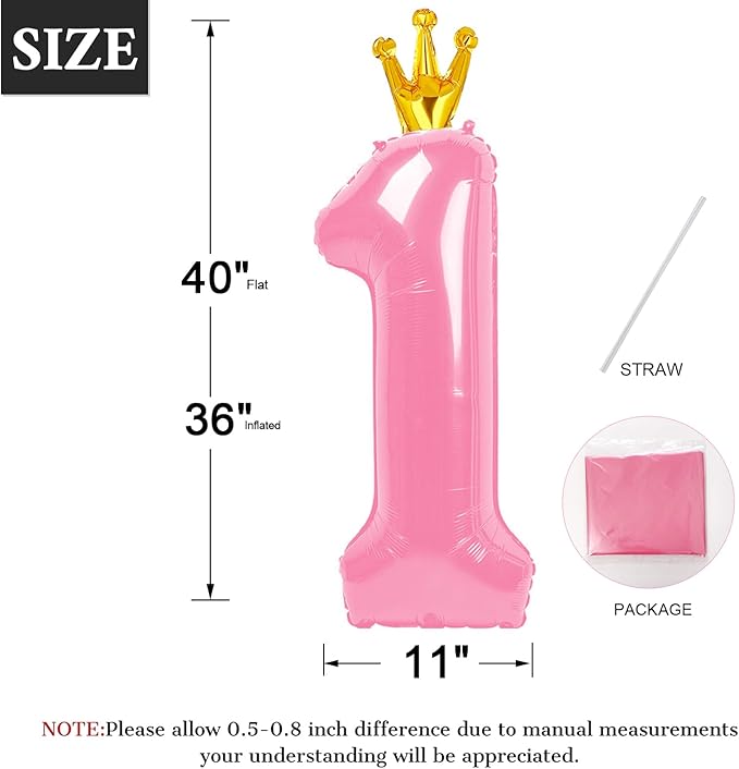 40 Inch Pink Number Balloon 0-9 - Image 2