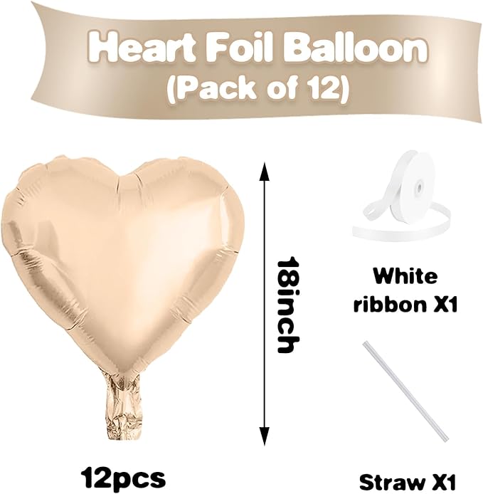Retro Apricot Heart Balloons - Image 2