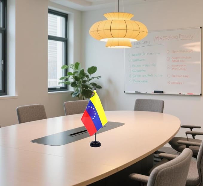 Venezuela Desk Flag 12" Solid Pole Deluxe Set Venezuelan Flags Banner Mini - Image 6