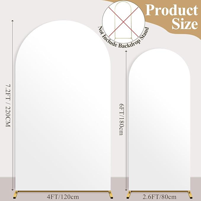 Ledido Wedding Arch Backdrop Cover 6FT 7.2FT Arch Covers 2Set Fitted Stretchy - Image 2