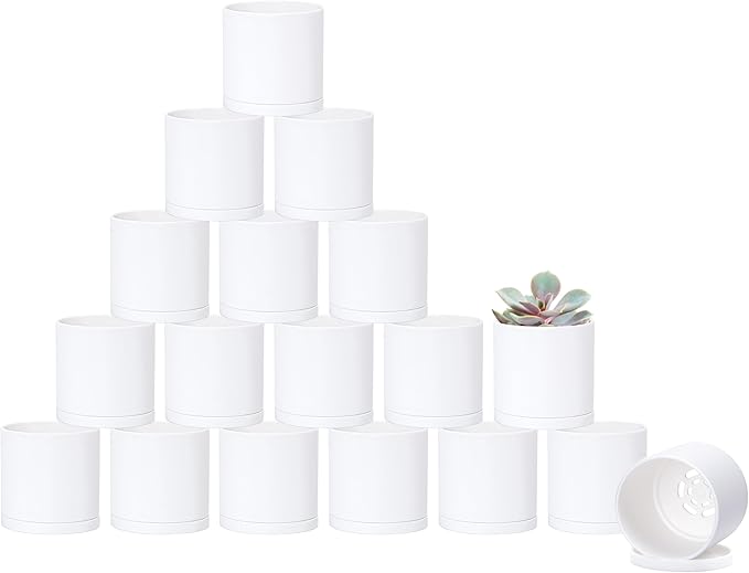D'vine Dev 18 Pack 2.5 Inch Mini Plastic Plant Pots, Small Garden Planters by DvineDevPlanterPotsandStand