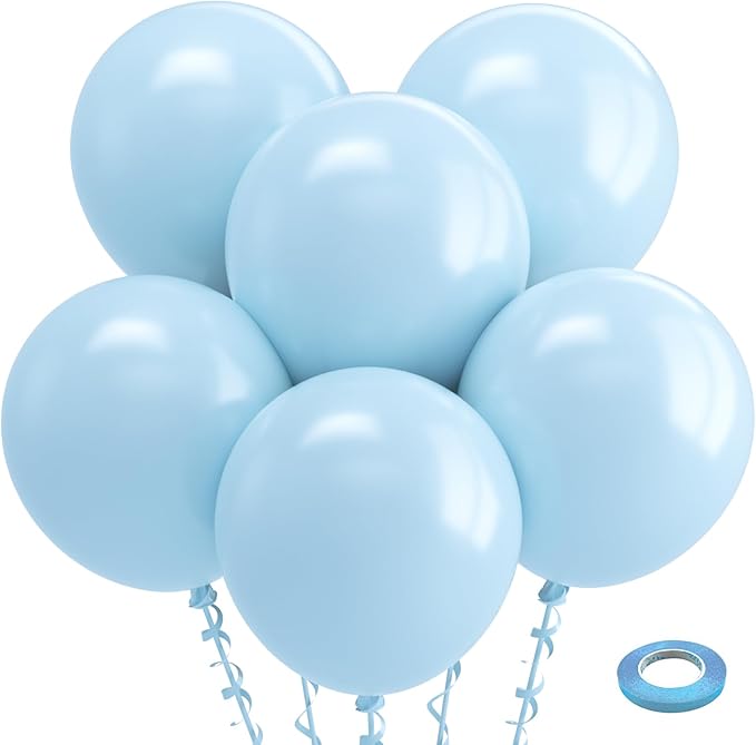 Bezente Pastel Blue Latex Party Balloons by Bezente