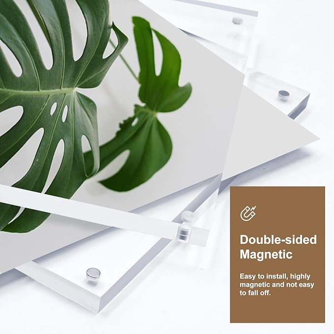 Egofine 4x6 Acrylic Frames 3 Pack, 20mm Thicker Frameless Clear Picture Frames - Image 2