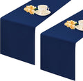 2 Pack Navy Blue Small Short Table Runner 12 x 24 Inch Solid Color Runners by mylacerhome