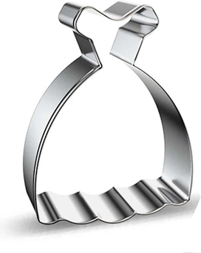Large Size Dress Shaped Cookie Cutter, Stainless Steel Off-the-shoulder Wedding - Image 8