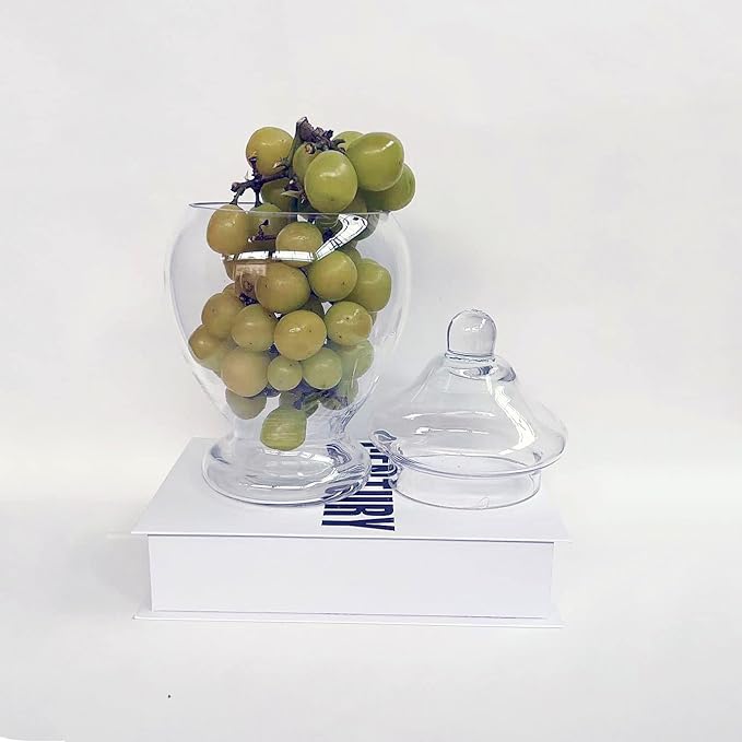 Glass Apothecary Jars 45 Ounce Decorative Candy Cookie Jars ，Clear Elegant - Image 3