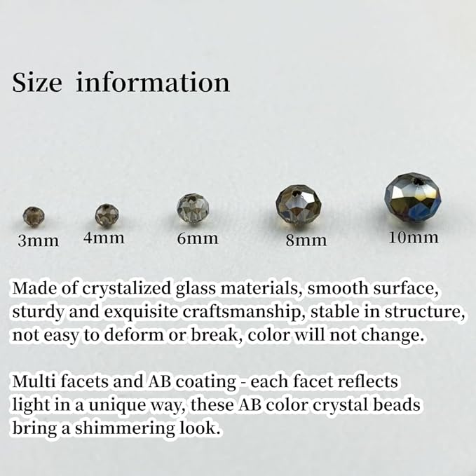 100pcs 8mm Crystal Glass Beads for Crafts Faceted Rondelle Glass Beads for - Image 2